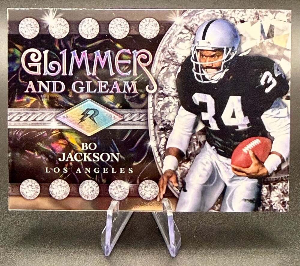 Bo Jackson Glimmer and Gleam Topps Resurgence NFL Football Card Oakland Raiders